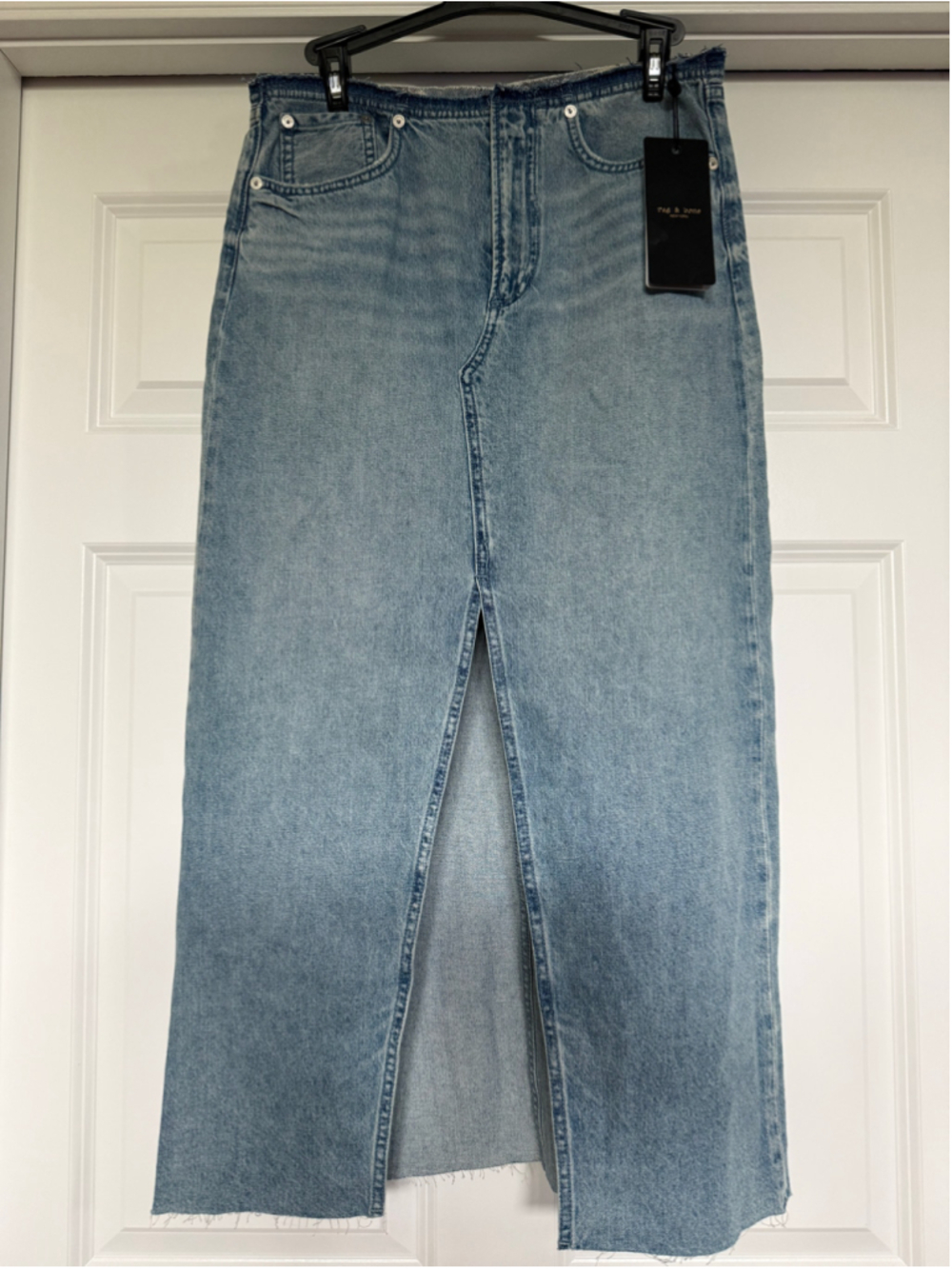 Women's rag & bone Denim Midi Skirt Size 27 Blue